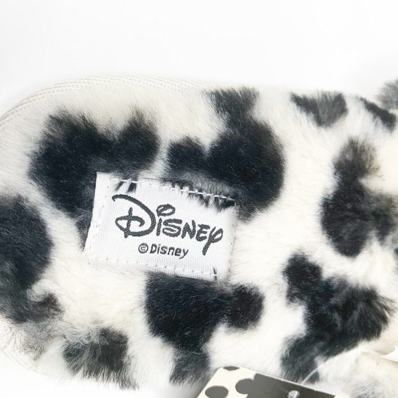 Disney Womens White Mickey Mouse Faux Fur Flat Slip On Slide Sandals - Picture 8 of 11